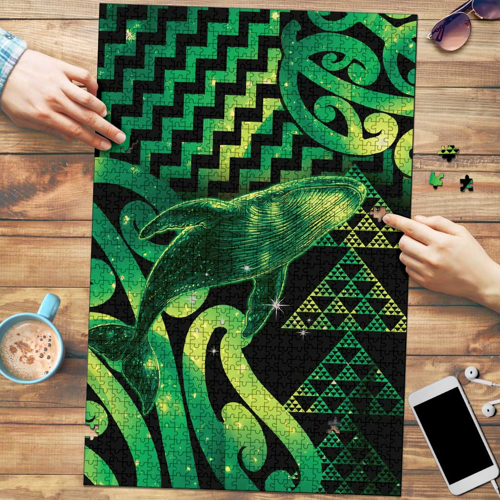 Humpback Whale Matariki New Zealand Puzzle NZ Maori Paikea Poutama Luxury Green