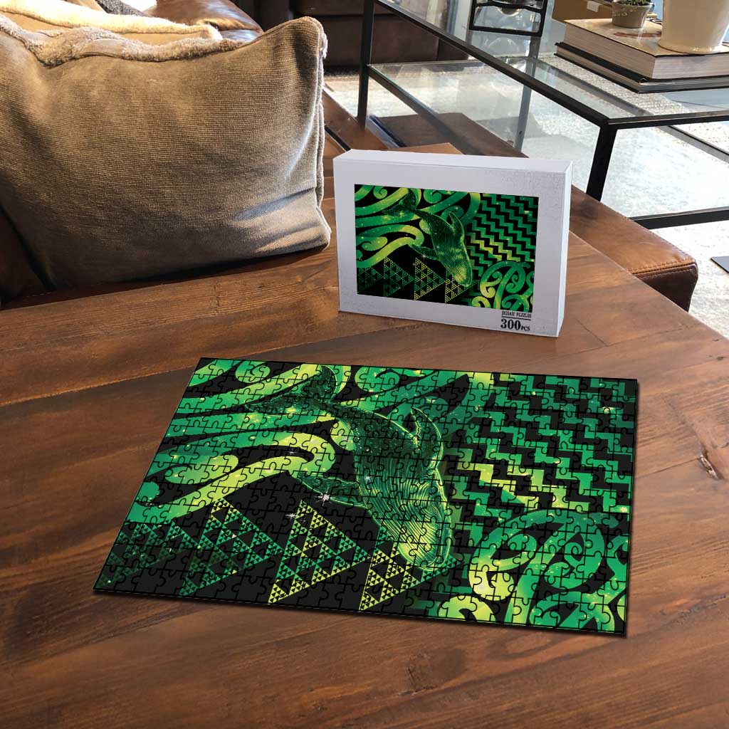 Humpback Whale Matariki New Zealand Puzzle NZ Maori Paikea Poutama Luxury Green LT14 - Polynesian Pride
