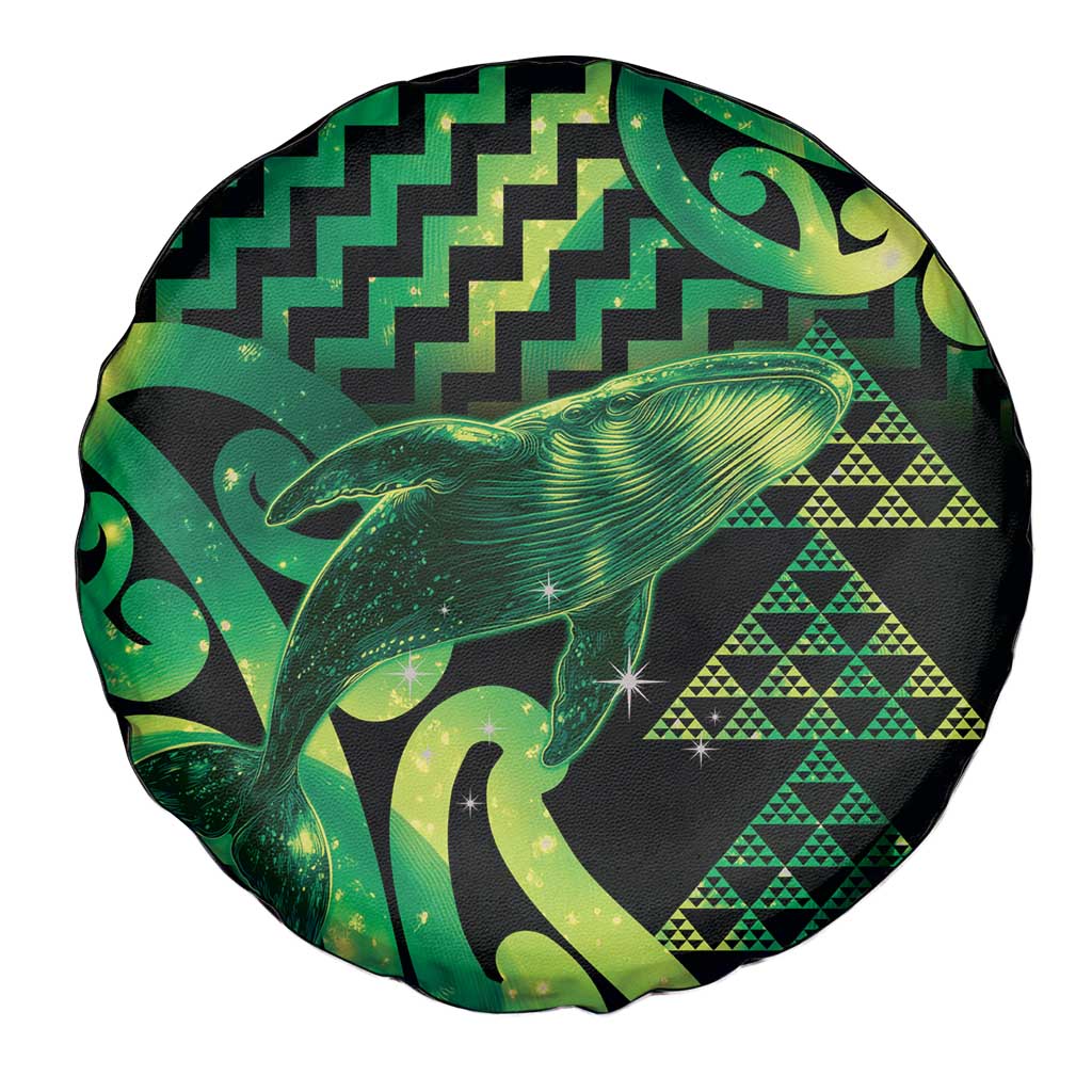 Humpback Whale Matariki New Zealand Spare Tire Cover NZ Maori Paikea Poutama Luxury Green
