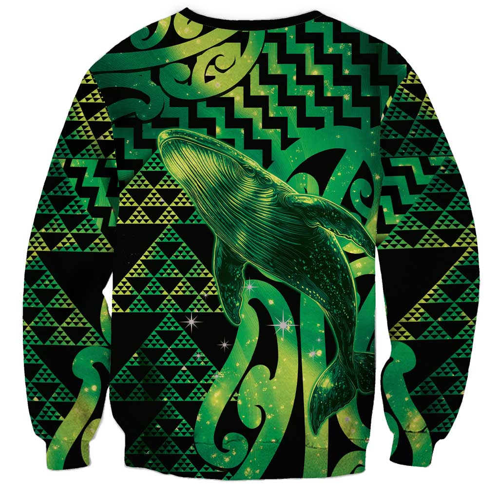 Humpback Whale Matariki New Zealand Sweatshirt NZ Maori Paikea Poutama Luxury Green LT14 - Polynesian Pride