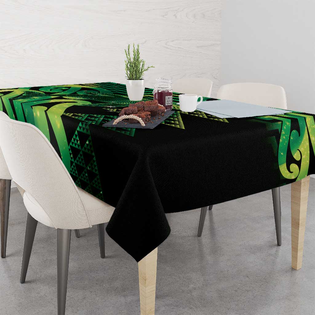 Humpback Whale Matariki New Zealand Tablecloth NZ Maori Paikea Poutama Luxury Green LT14 - Polynesian Pride