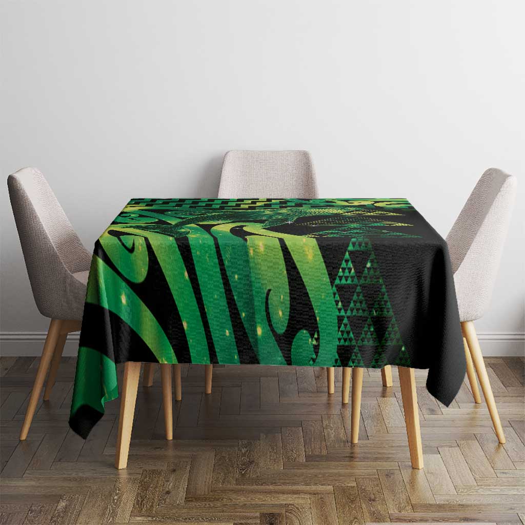 Humpback Whale Matariki New Zealand Tablecloth NZ Maori Paikea Poutama Luxury Green LT14 - Polynesian Pride