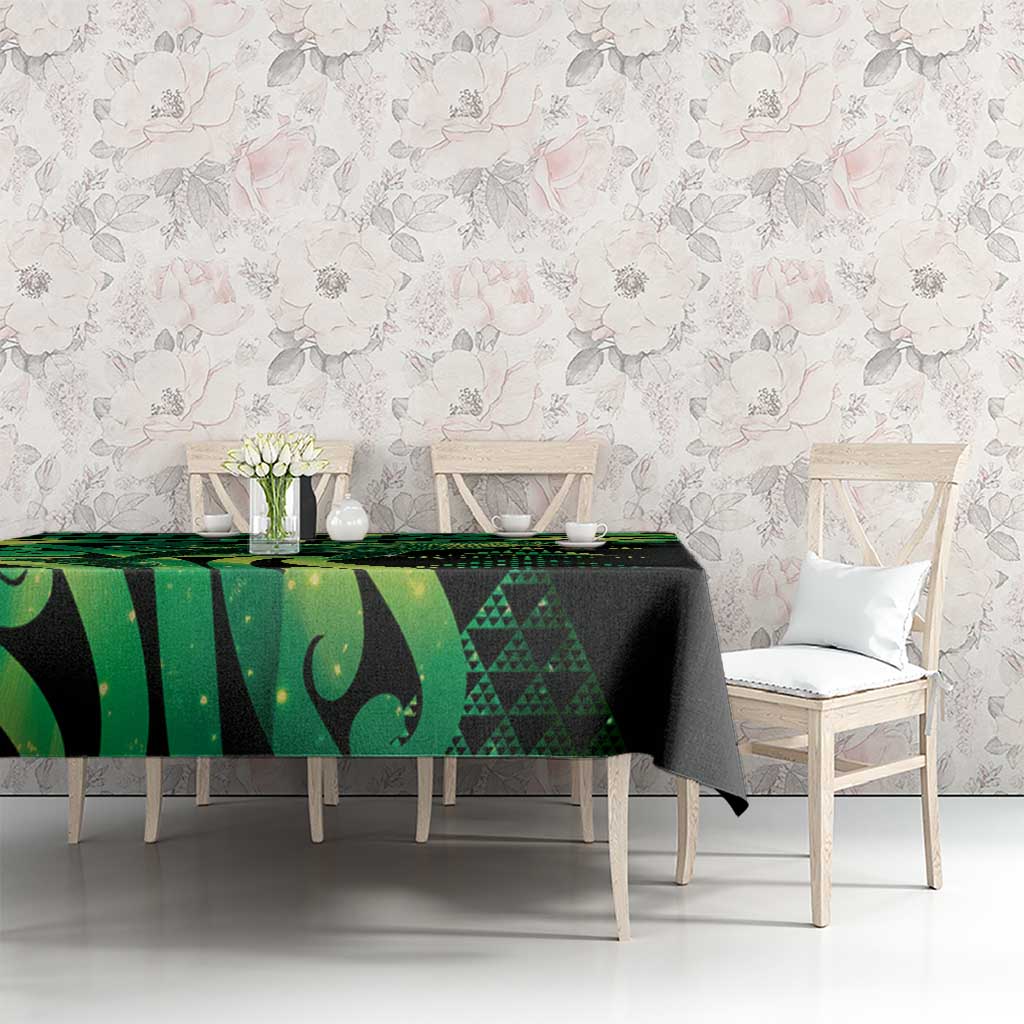 Humpback Whale Matariki New Zealand Tablecloth NZ Maori Paikea Poutama Luxury Green LT14 - Polynesian Pride