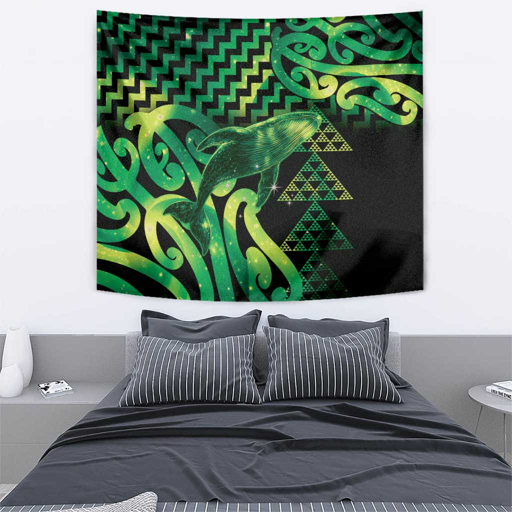 Humpback Whale Matariki New Zealand Tapestry NZ Maori Paikea Poutama Luxury Green LT14 - Polynesian Pride