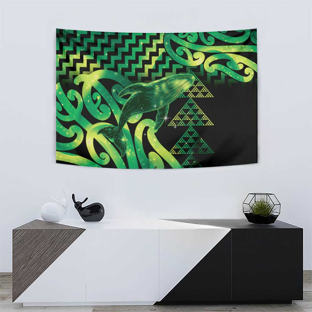 Humpback Whale Matariki New Zealand Tapestry NZ Maori Paikea Poutama Luxury Green LT14 - Polynesian Pride