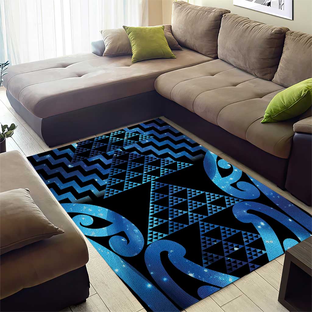 Taniko Motifs Matariki New Zealand Area Rug NZ Niho Taniwha Poutama