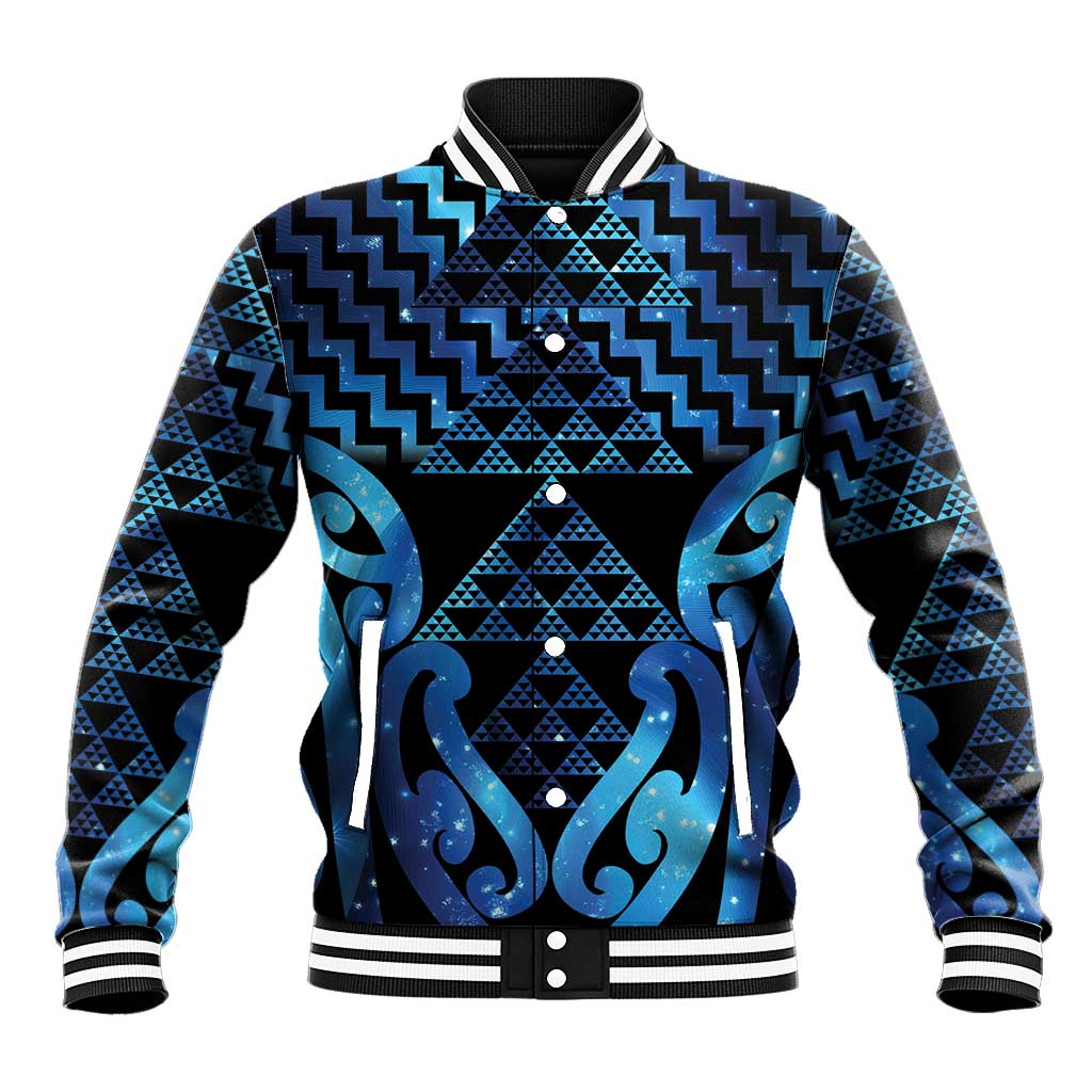 Taniko Motifs Matariki New Zealand Baseball Jacket NZ Niho Taniwha Poutama LT14 Unisex Blue - Polynesian Pride