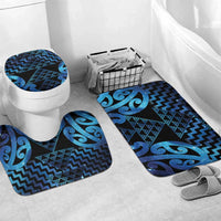 Taniko Motifs Matariki New Zealand Bathroom Set NZ Niho Taniwha Poutama LT14 Mat Set Only (3 pcs) One Size Blue - Polynesian Pride