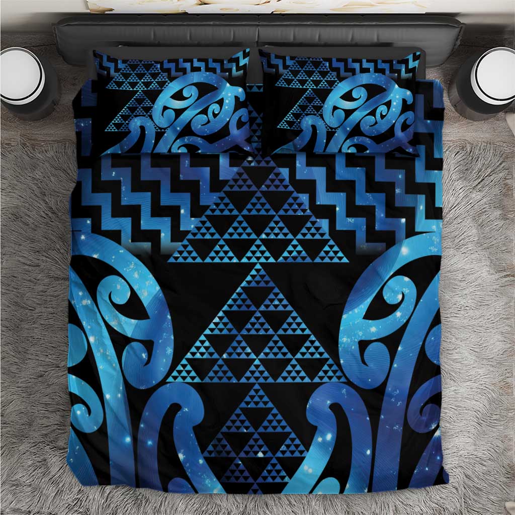 Taniko Motifs Matariki New Zealand Bedding Set NZ Niho Taniwha Poutama LT14 Blue - Polynesian Pride