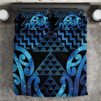 Taniko Motifs Matariki New Zealand Bedding Set NZ Niho Taniwha Poutama LT14 Blue - Polynesian Pride