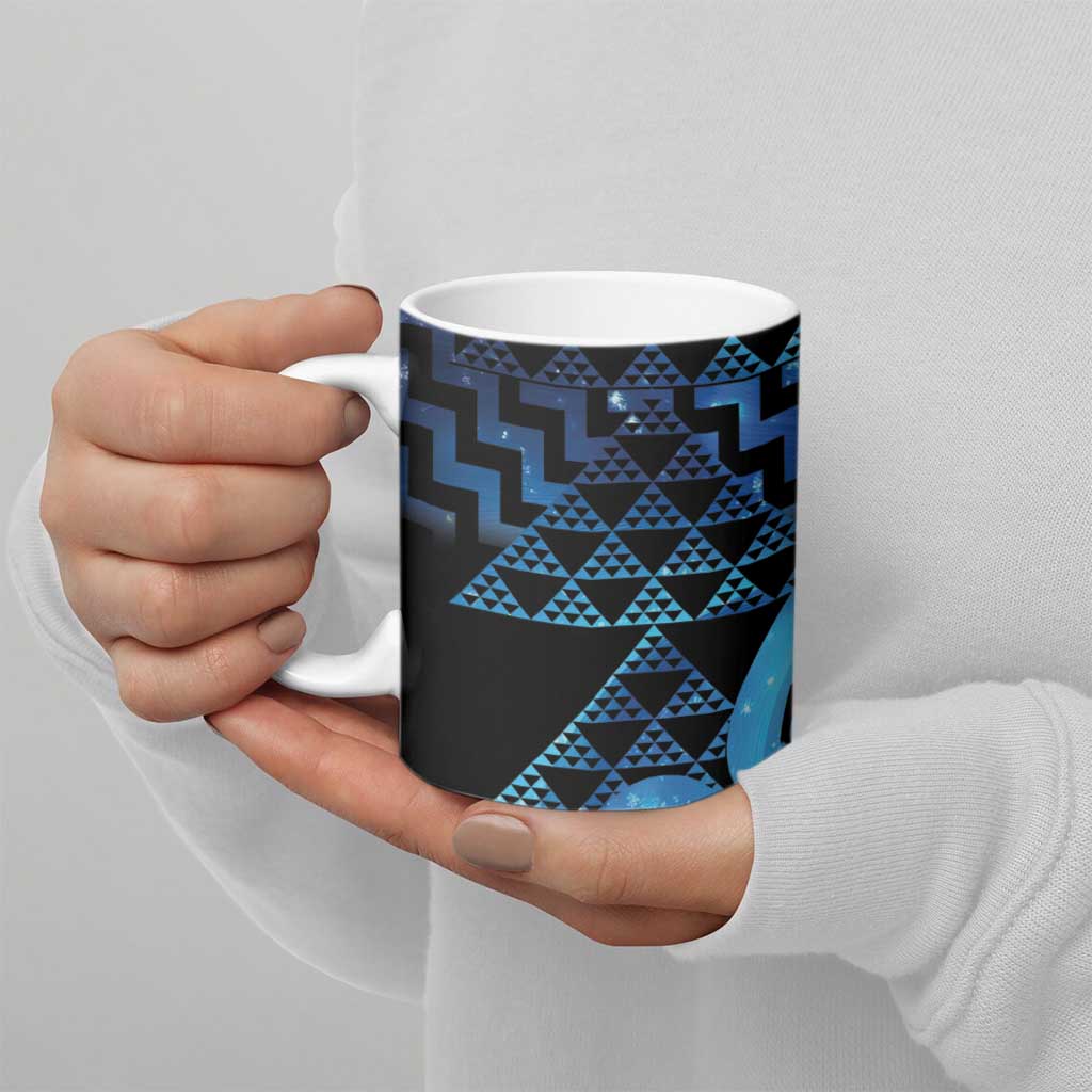 Taniko Motifs Matariki New Zealand Ceramic Mug NZ Niho Taniwha Poutama
