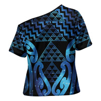 Taniko Motifs Matariki New Zealand Cross Shoulder Shirt NZ Niho Taniwha Poutama LT14 - Polynesian Pride