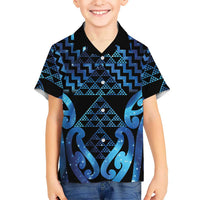 Taniko Motifs Matariki New Zealand Family Matching Long Sleeve Bodycon Dress and Hawaiian Shirt NZ Niho Taniwha Poutama
