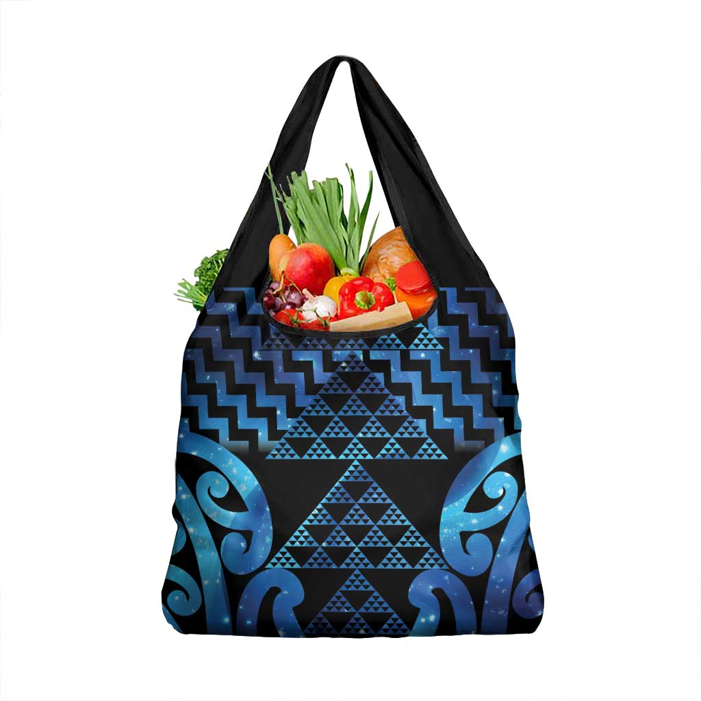 Taniko Motifs Matariki New Zealand Grocery Bag NZ Niho Taniwha Poutama LT14 1-pack One Size Blue - Polynesian Pride