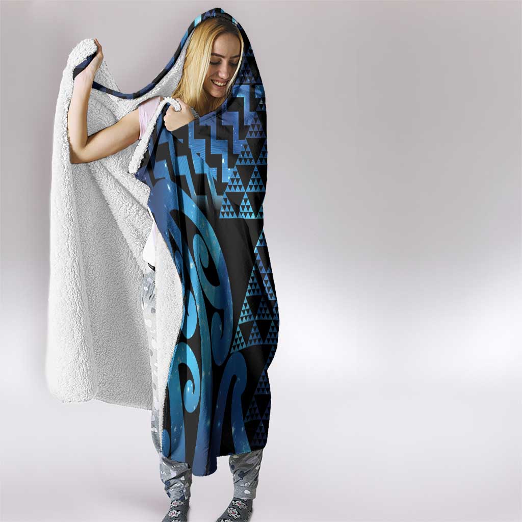 Taniko Motifs Matariki New Zealand Hooded Blanket NZ Niho Taniwha Poutama LT14 - Polynesian Pride