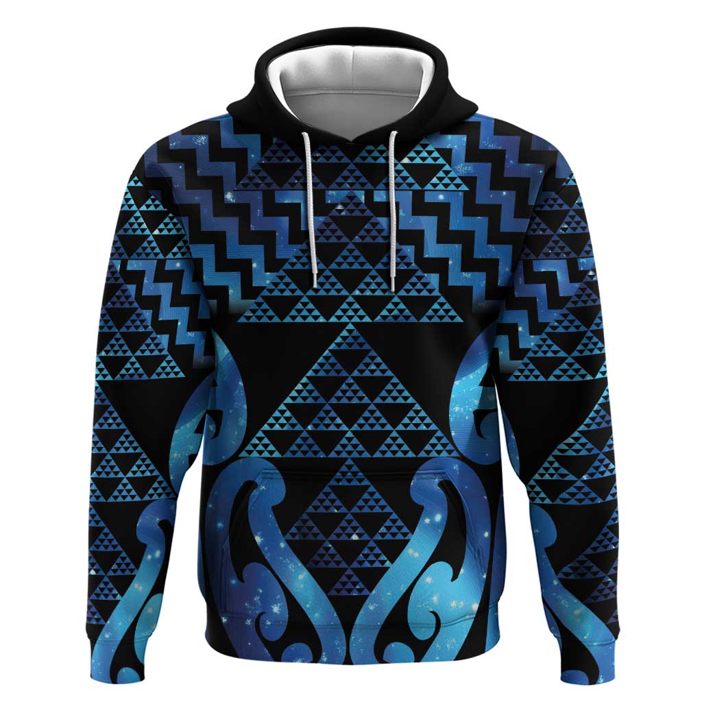 Taniko Motifs Matariki New Zealand Hoodie NZ Niho Taniwha Poutama LT14 Pullover Hoodie Blue - Polynesian Pride