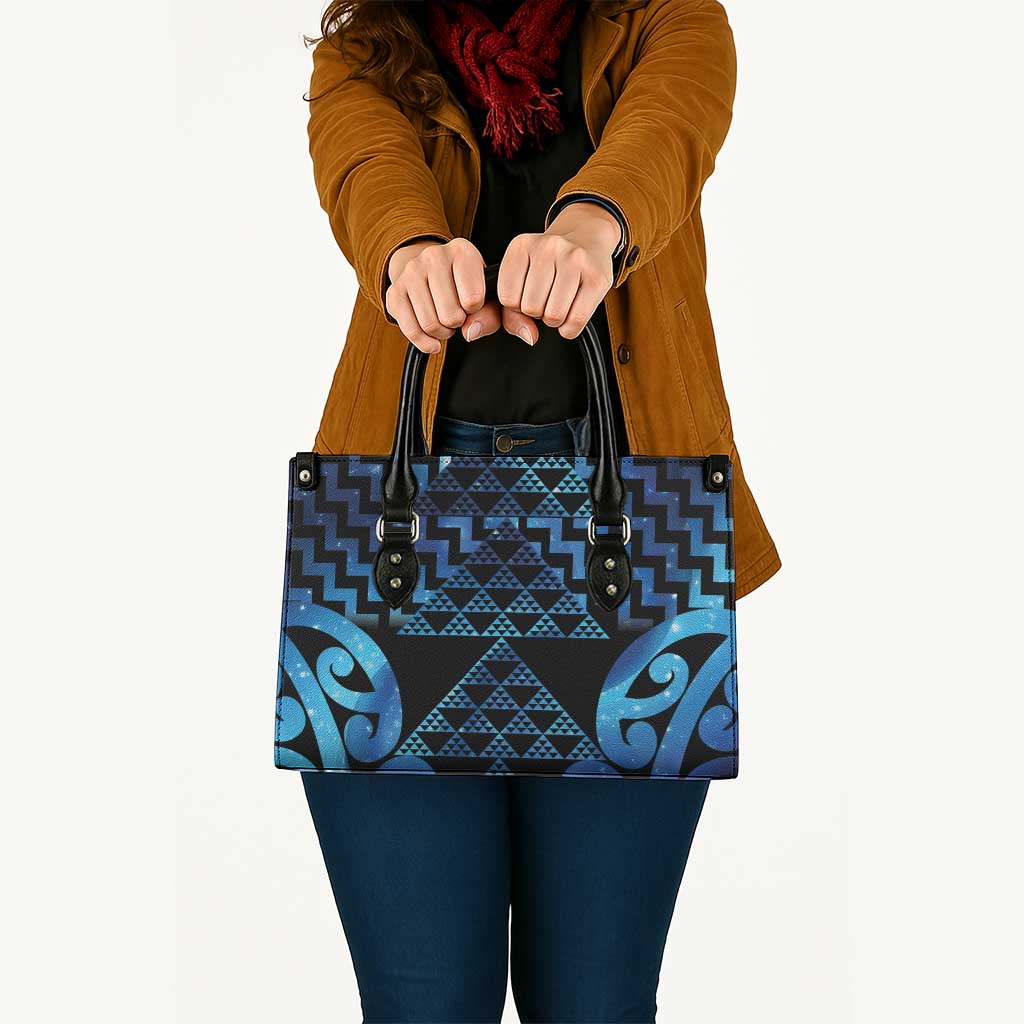 Taniko Motifs Matariki New Zealand Leather Bag NZ Niho Taniwha Poutama LT14 - Polynesian Pride