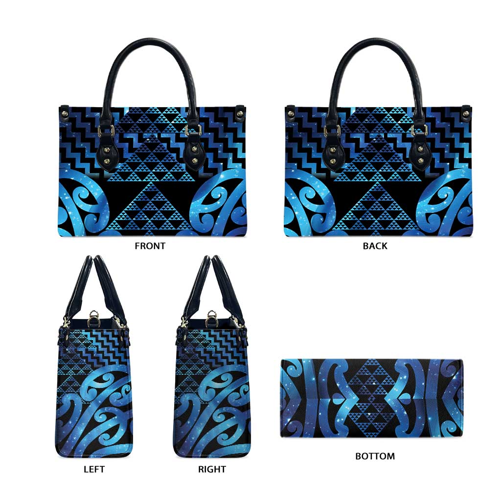 Taniko Motifs Matariki New Zealand Leather Bag NZ Niho Taniwha Poutama LT14 - Polynesian Pride