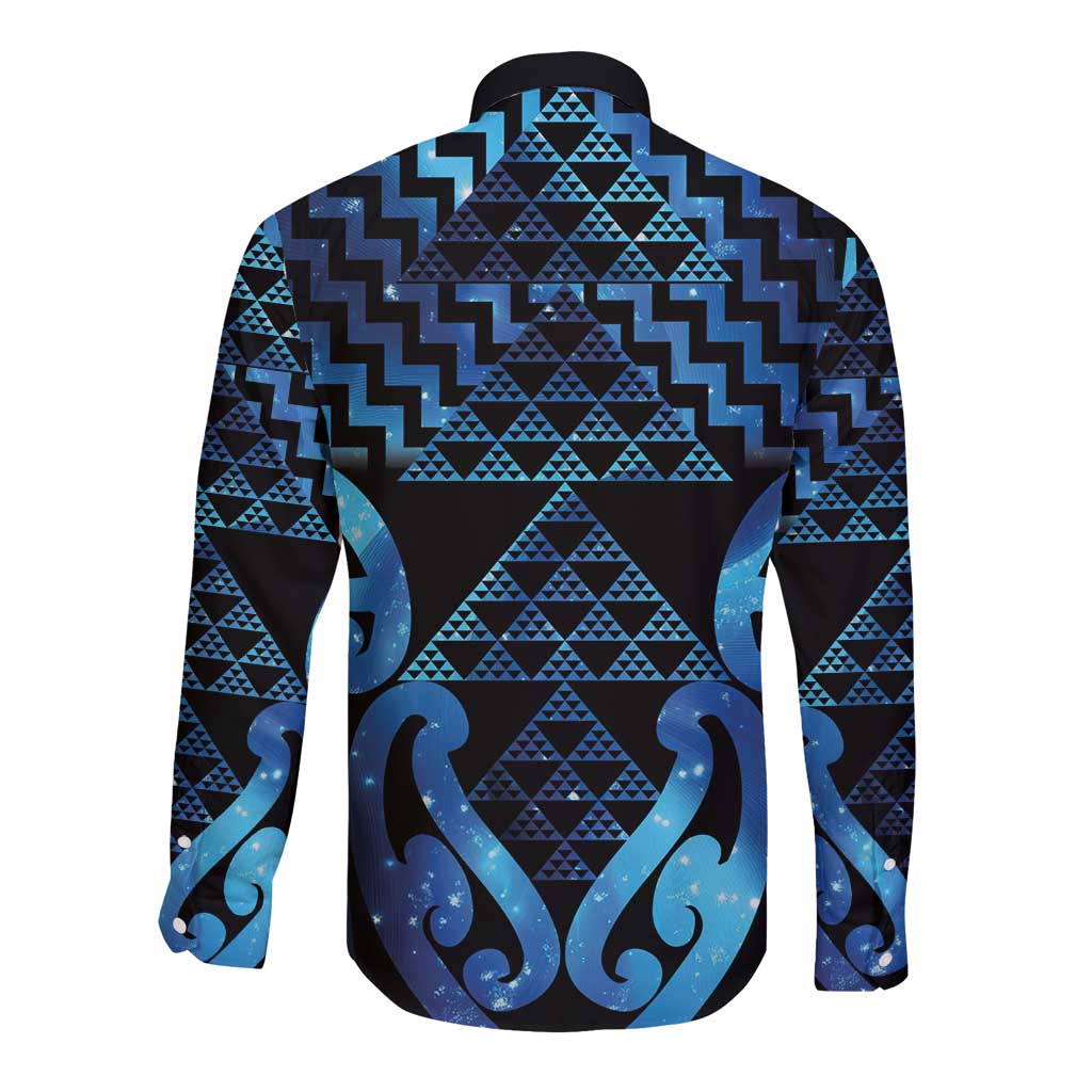 Taniko Motifs Matariki New Zealand Long Sleeve Button Shirt NZ Niho Taniwha Poutama LT14 - Polynesian Pride