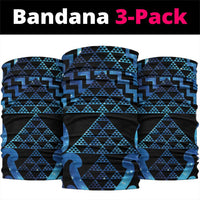 Taniko Motifs Matariki New Zealand Neck Gaiter NZ Niho Taniwha Poutama LT14 package One Size: 25*50cm Blue - Polynesian Pride