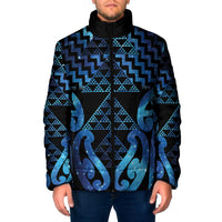 Taniko Motifs Matariki New Zealand Padded Jacket NZ Niho Taniwha Poutama LT14 Men Blue - Polynesian Pride