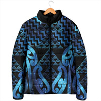 Taniko Motifs Matariki New Zealand Padded Jacket NZ Niho Taniwha Poutama LT14 - Polynesian Pride