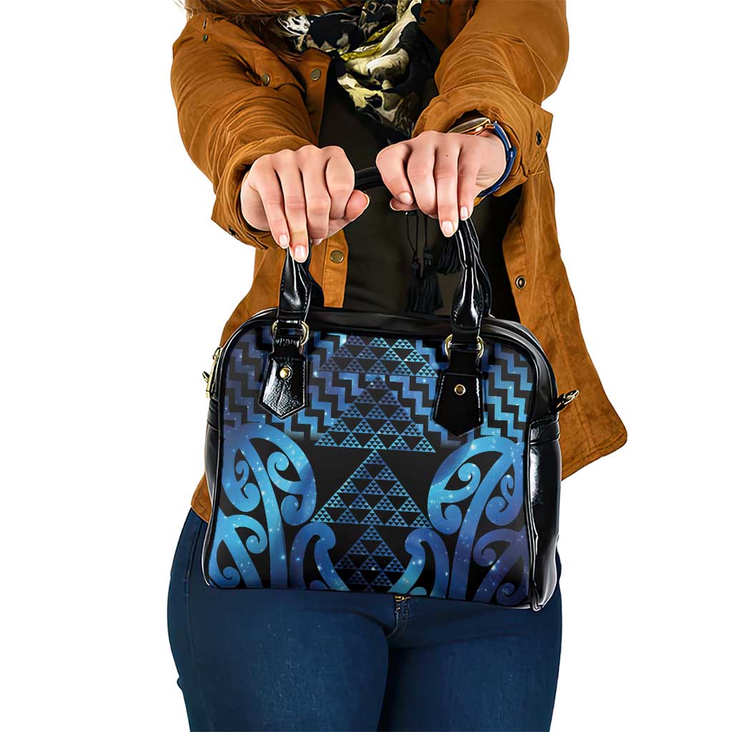Taniko Motifs Matariki New Zealand Shoulder Handbag NZ Niho Taniwha Poutama LT14 One Size Blue - Polynesian Pride