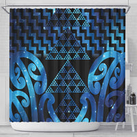 Taniko Motifs Matariki New Zealand Shower Curtain NZ Niho Taniwha Poutama LT14 - Polynesian Pride