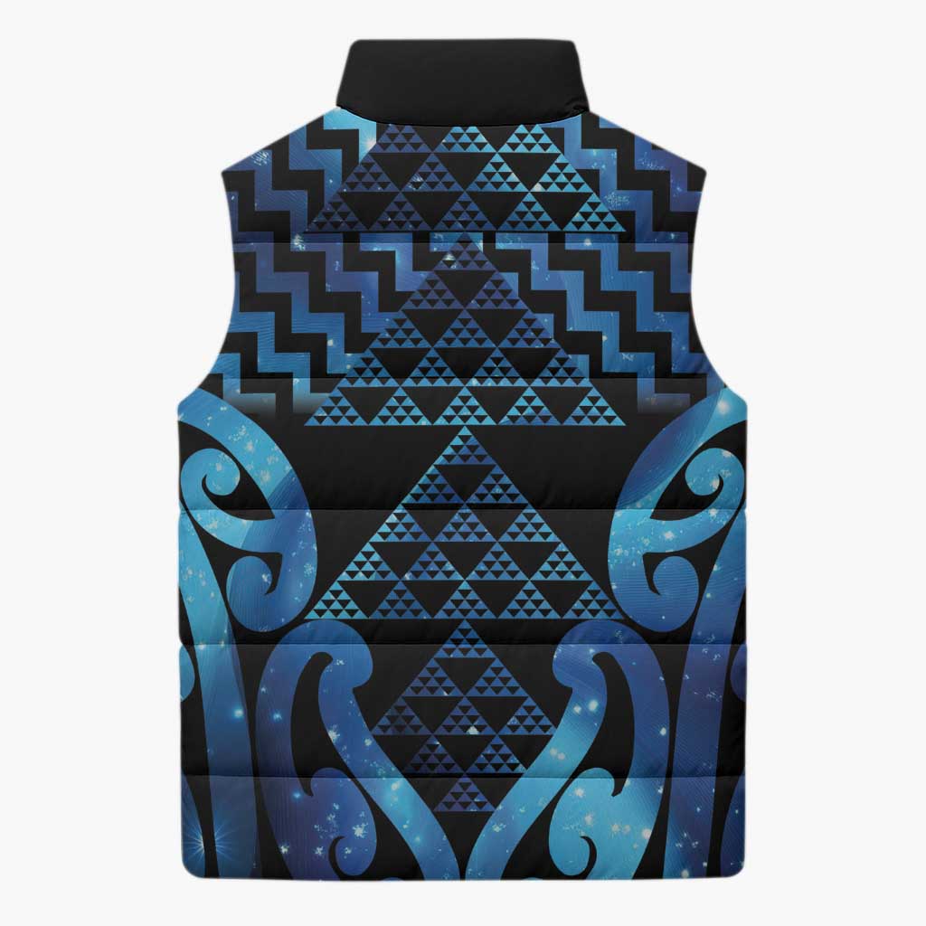 Taniko Motifs Matariki New Zealand Sleeveless Puffer Jacket NZ Niho Taniwha Poutama LT14 - Polynesian Pride