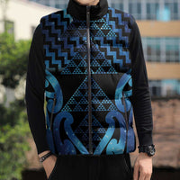 Taniko Motifs Matariki New Zealand Sleeveless Puffer Jacket NZ Niho Taniwha Poutama LT14 - Polynesian Pride
