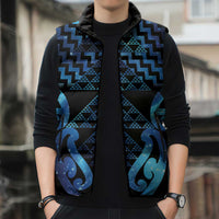 Taniko Motifs Matariki New Zealand Sleeveless Puffer Jacket NZ Niho Taniwha Poutama LT14 - Polynesian Pride