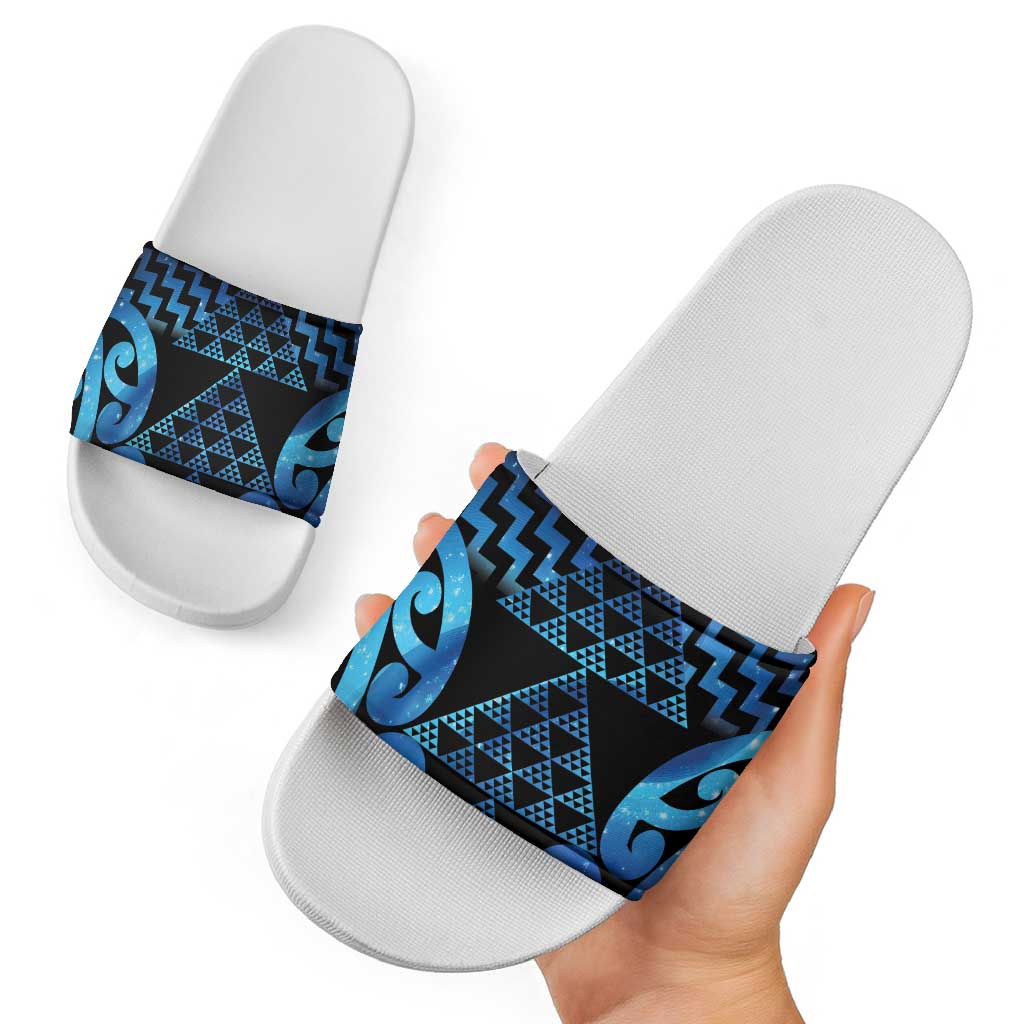 Taniko Motifs Matariki New Zealand Slide Sandals NZ Niho Taniwha Poutama LT14 - Polynesian Pride