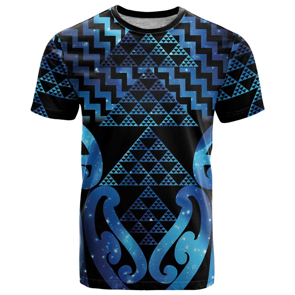 Taniko Motifs Matariki New Zealand T Shirt NZ Niho Taniwha Poutama LT14 Blue - Polynesian Pride