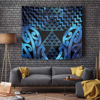 Taniko Motifs Matariki New Zealand Tapestry NZ Niho Taniwha Poutama LT14 Blue - Polynesian Pride