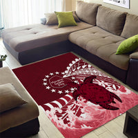 Cook Islands Mangaia Gospel Day Area Rug Polynesian Art With Sea Turtle