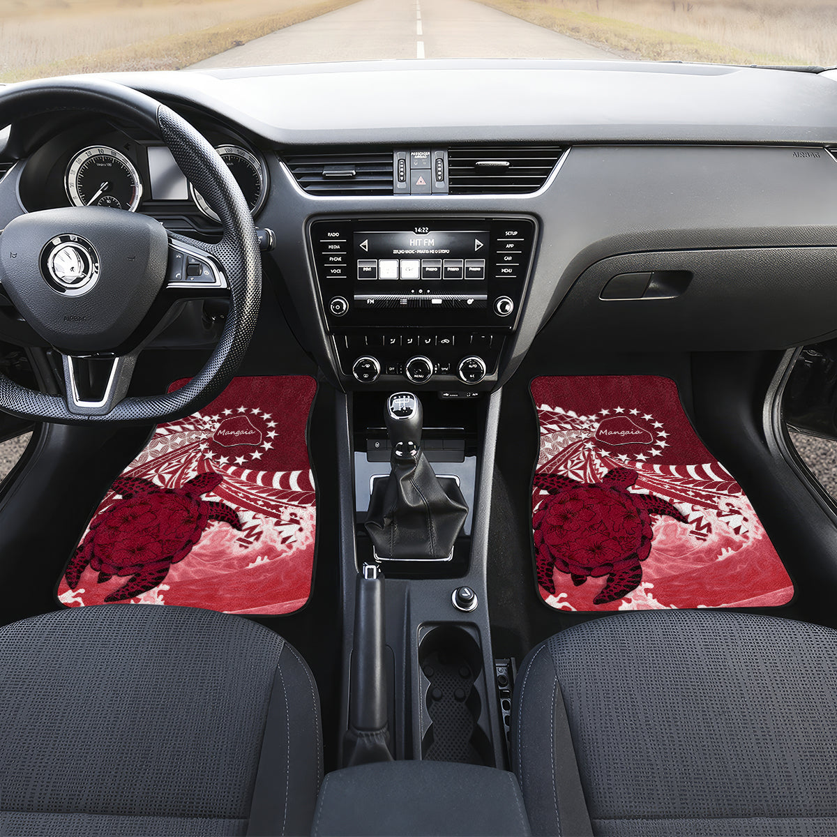 Cook Islands Mangaia Gospel Day Car Mats Polynesian Art With Sea Turtle