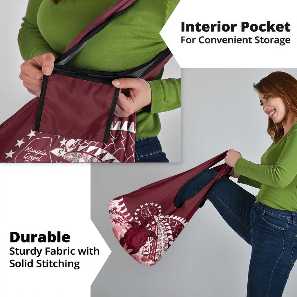 Cook Islands Mangaia Gospel Day Grocery Bag Polynesian Art With Sea Turtle