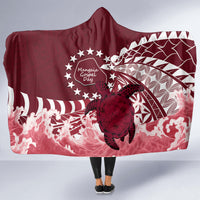 Cook Islands Mangaia Gospel Day Hooded Blanket Polynesian Art With Sea Turtle