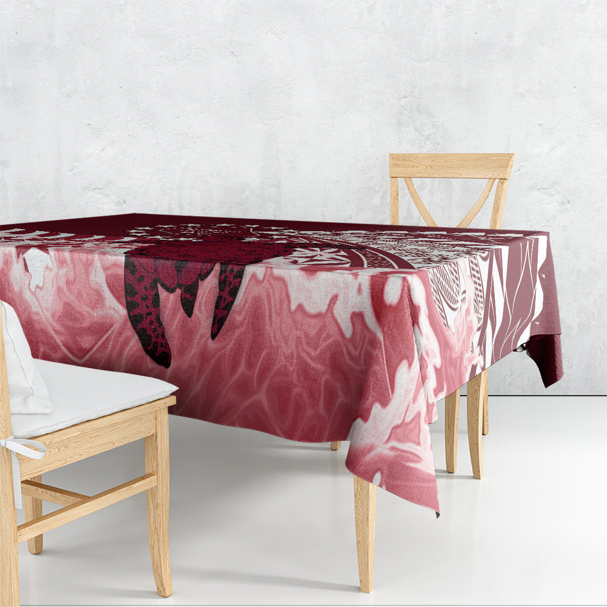 Cook Islands Mangaia Gospel Day Tablecloth Polynesian Art With Sea Turtle