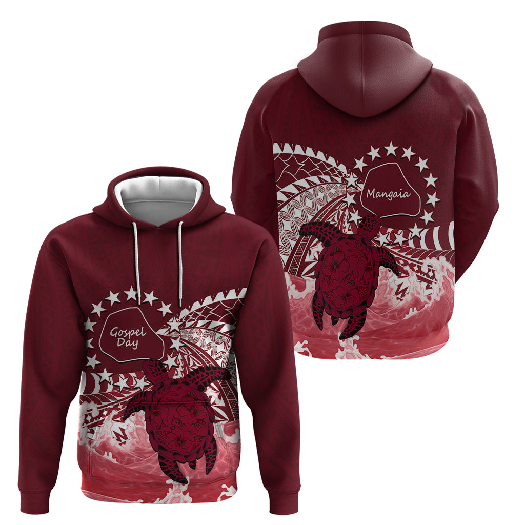 Cook Islands Mangaia Gospel Day Zip Hoodie Polynesian Art With Sea Turtle