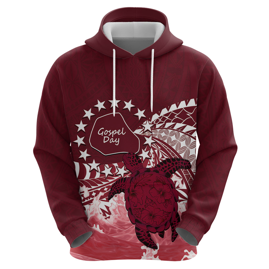 Cook Islands Mangaia Gospel Day Zip Hoodie Polynesian Art With Sea Turtle