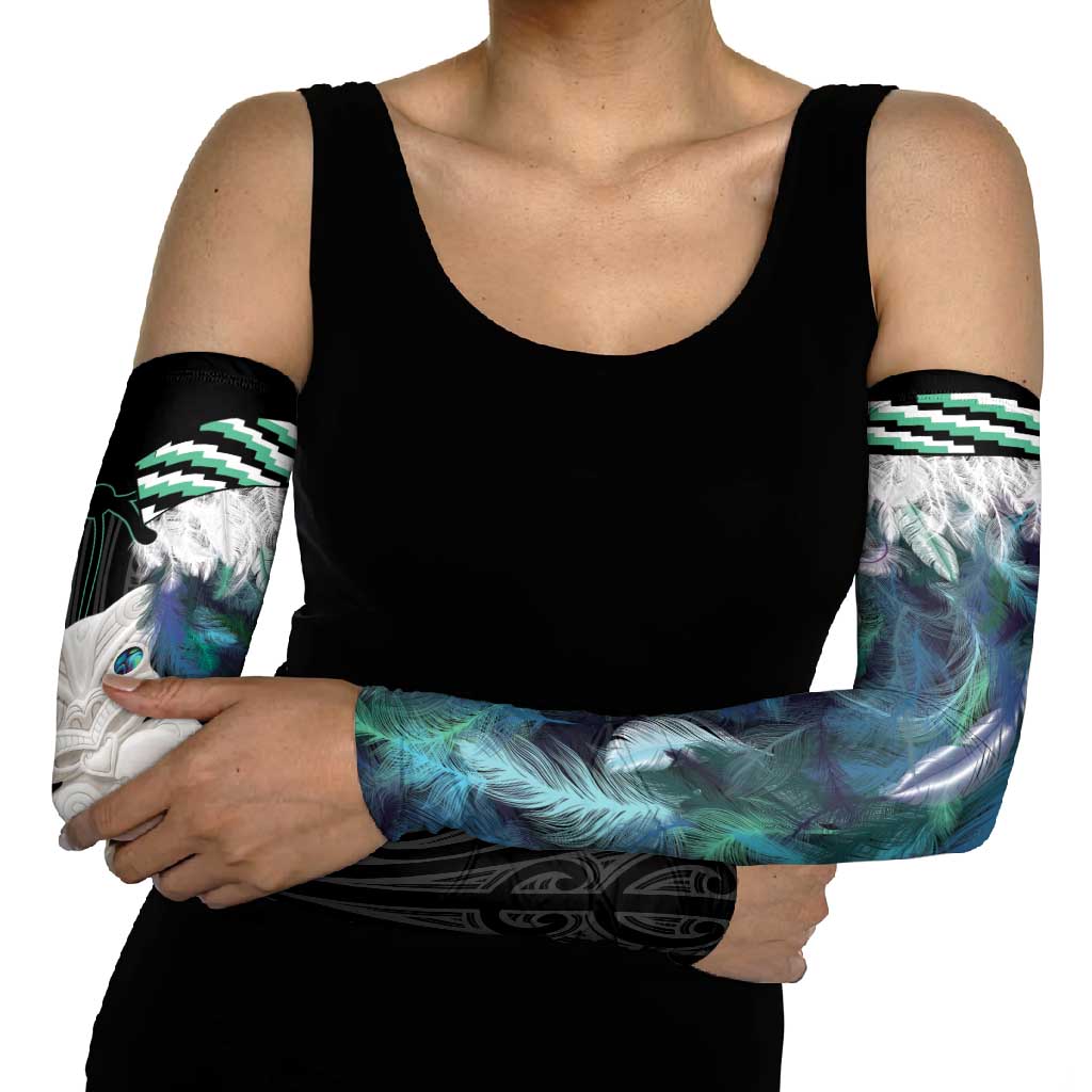 Aotearoa Korowai Motif Arm Sleeves Hei Tiki Poutama Maori Pattern - Polynesian Pride