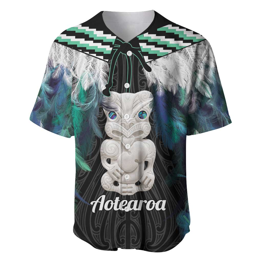Aotearoa Korowai Motif Baseball Jersey Hei Tiki Poutama Maori Pattern