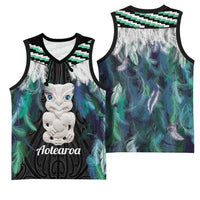 Aotearoa Korowai Motif Basketball Jersey Hei Tiki Poutama Maori Pattern - Polynesian Pride