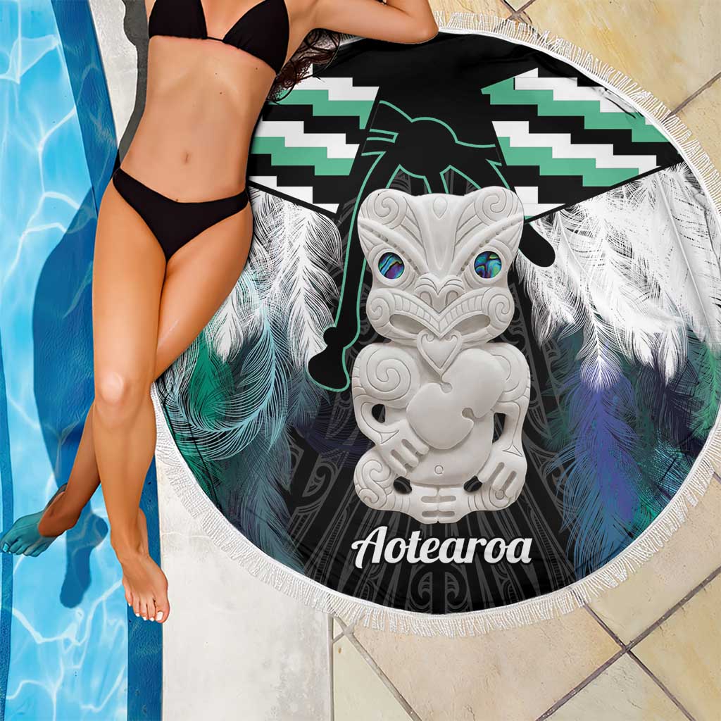 Aotearoa Korowai Motif Beach Blanket Hei Tiki Poutama Maori Pattern LT14 - Polynesian Pride