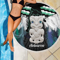 Aotearoa Korowai Motif Beach Blanket Hei Tiki Poutama Maori Pattern LT14 - Polynesian Pride