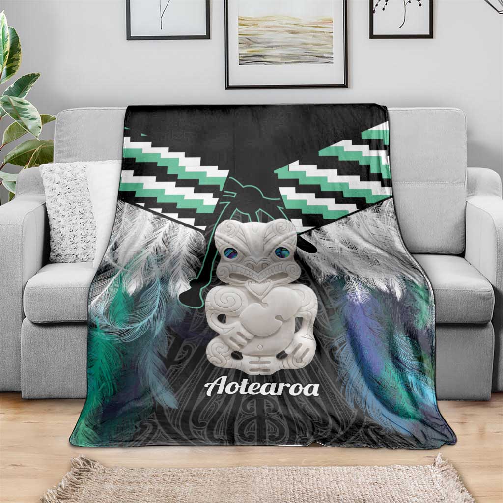 Aotearoa Korowai Motif Blanket Hei Tiki Poutama Maori Pattern LT14 - Polynesian Pride