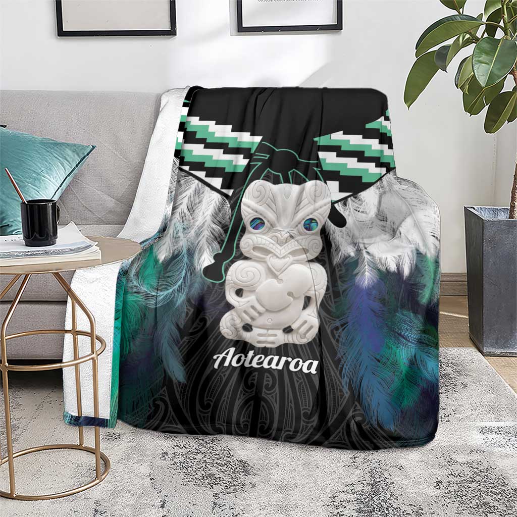 Aotearoa Korowai Motif Blanket Hei Tiki Poutama Maori Pattern LT14 - Polynesian Pride