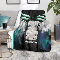Aotearoa Korowai Motif Blanket Hei Tiki Poutama Maori Pattern LT14 - Polynesian Pride