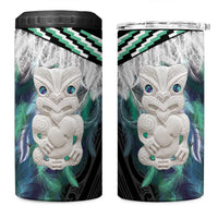 Aotearoa Korowai Motif 4 in 1 Can Cooler Tumbler Hei Tiki Poutama Maori Pattern LT14 One Size: 16 oz Turquoise - Polynesian Pride
